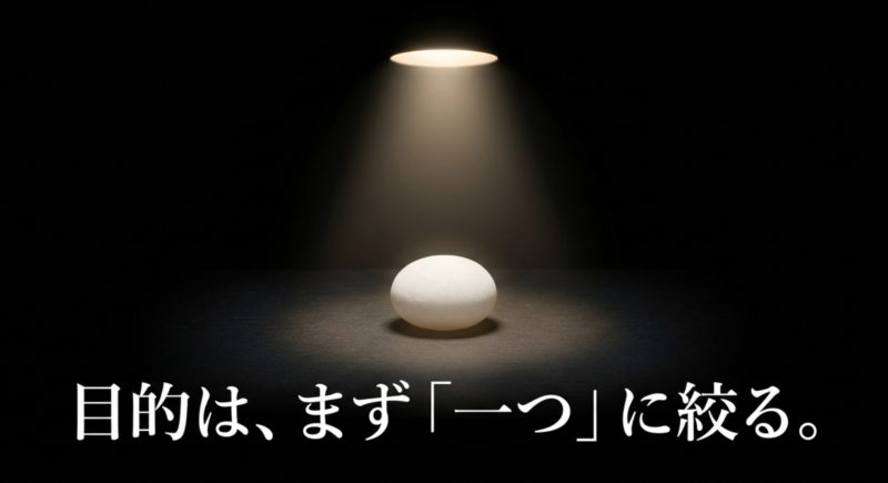 目的は、まず「一つ」に絞る。