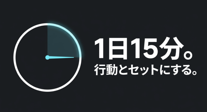 リスニング学習は1日15分。生活の中の行動とセットにする。