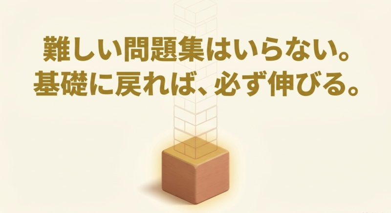 「難しい問題集はいらない。基礎に戻れば、必ず伸びる。」というテキスト